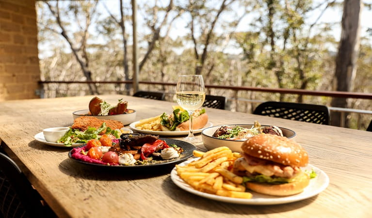 Various plates of food available a Conservation Hut, Blue Mountains National Park. Photo: Conservation Hut Cafe