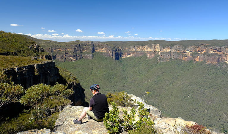 Viewpoint along Mount Banks Road trail extension, Blue Mountains National Park. Photo: E Sheargold/OEH