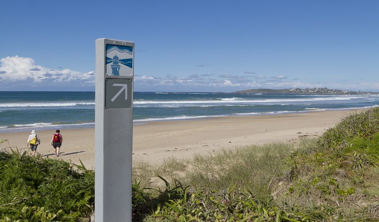 Lighthouse track marker along the beach at Woolgoolga. Photo: Rob Cleary &copy; OEH