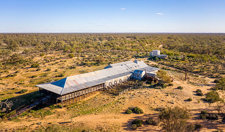 Aerial view of Kinchega Woolshed. Photo: John Spencer/DPIE