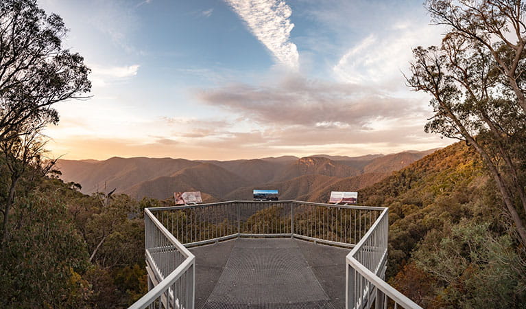 Sunset view of Black Perry lookout, off Alpine Way, near Talbingo in Kosciuskzo National Park. Photo: Robert Mulally/OEH