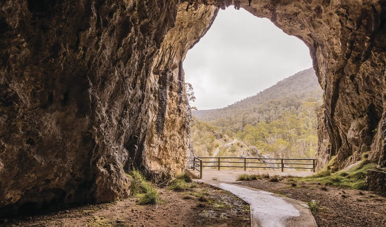 North Glory Cave entrance and Smugglers Passage, Yarrangobilly Caves, Kosciuszko National Park. Photo: Murray Vanderveer &copy; OEH 