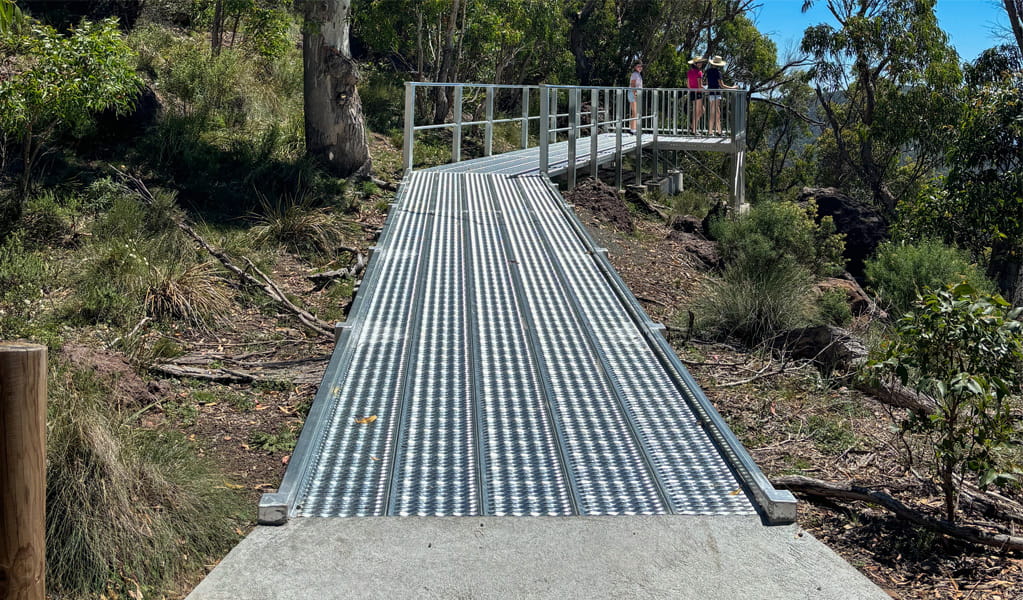 West Kaputar Rock lookout in Mount Kaputar National Park, showing accessible ramp and access. Photo: Louisa Anderson &copy; DCCEEW