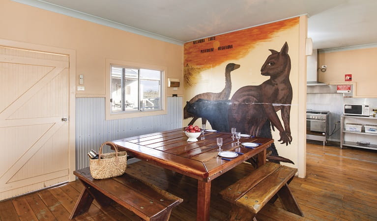Mungo Shearers' Quarters dining area, Mungo National Park. Photo: Vision House Photography