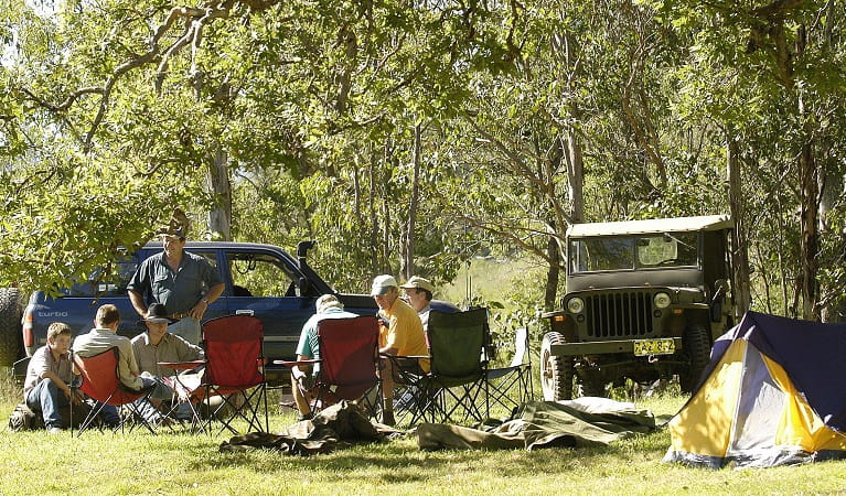 Campers at Youdales Hut campground and picnic area. Photo: Paul Mathews