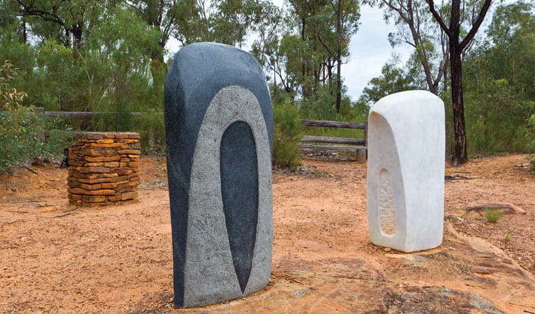 Sculptures in the scrub, Timmallallie National Park. Photo &copy; Rob Cleary