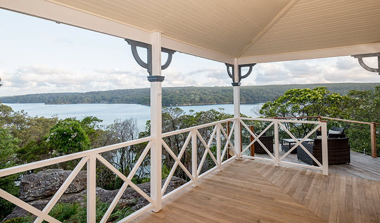 The view from the balcony at Hilltop Cottage, Royal National Park. Photo: John Spencer &copy; DPIE