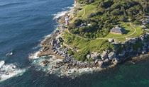 Aerial view of South Head, Sydney Harbour National Park. Photo: David Finnegan/DPIE