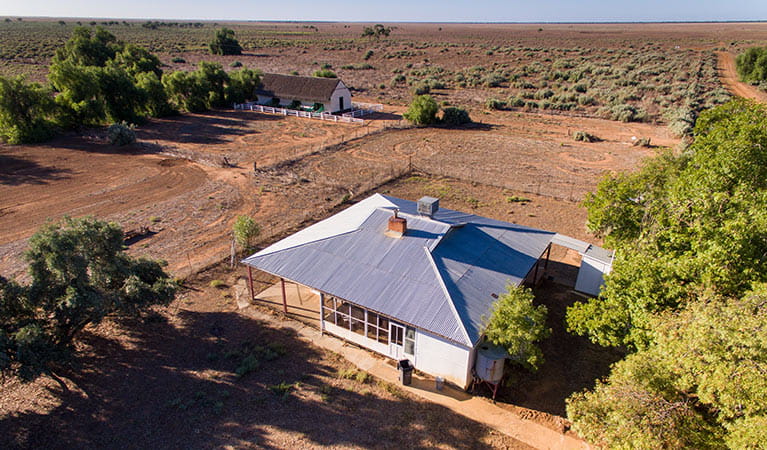 Aerial view of Willandra Cottage, Willandra National Park. Photo: Vision House Photography/DPIE
