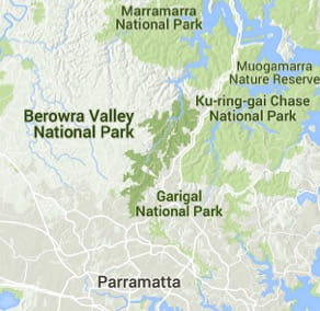 Map of Berowra Valley National Park