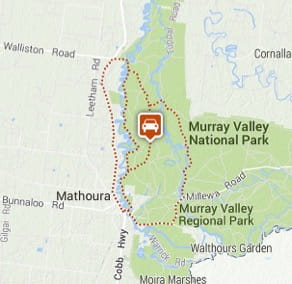 Map of Gulpa Island Drive, Murray Valley Regional Park. Image: OEH