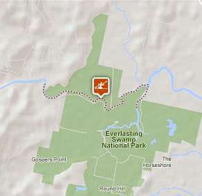 Map of Sportsmans Creek canoe trail. Image: OEH