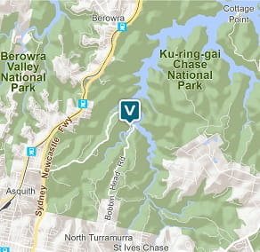 Map of The Station, Ku-ring-gai Chase National Park.