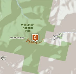 Map of Wollumbin (Mount Warning) Summit track. Image: OEH
