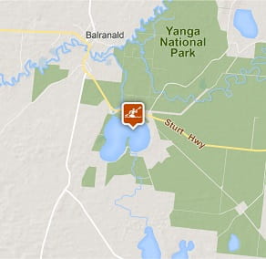 Map of Yanga Lake paddle in Yanga National Park