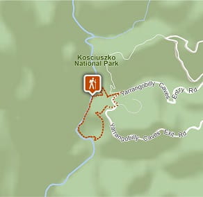 Map of Yarrangobilly Caves River walk in Kosciuszko National Park
