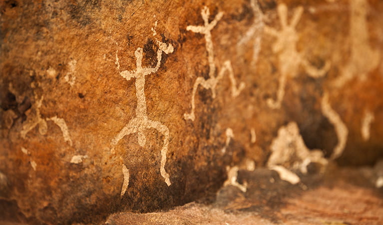 Aboriginal paintings in Gundabooka Historic Site. Photo: David Finnegan