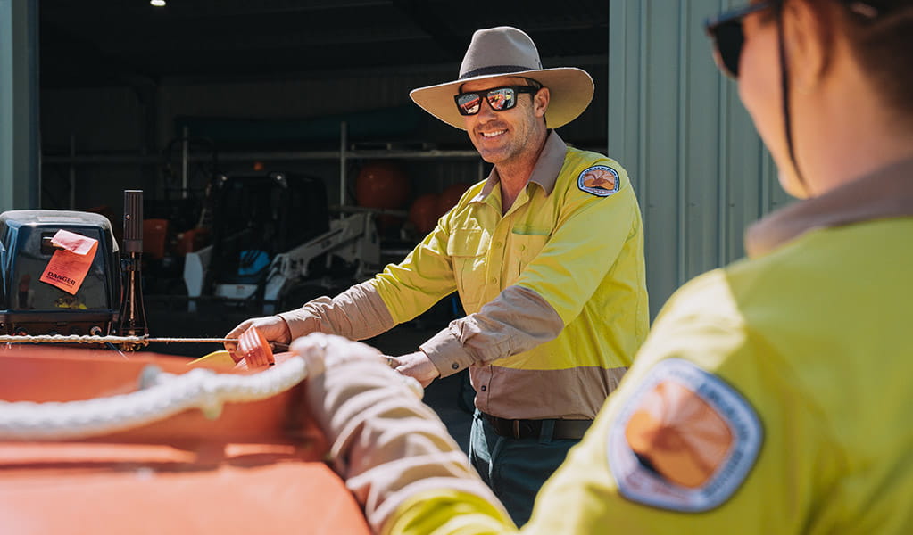 NPWS field officers working at a depot. Credit: Remy Brand &copy; DPE
