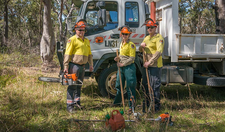 Field officers at work, Tomaree National Park. Photo: John Spencer/DPIE