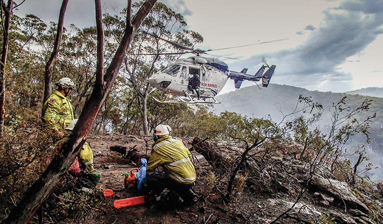 A Remote Area Firefighting Team (RAFT) near Bulga. Photo: David Croft/DPIE