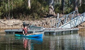 Edward River Bridge kayak launch in Murray Valley Regional Park. Photo: Rhys Leslie/OEH