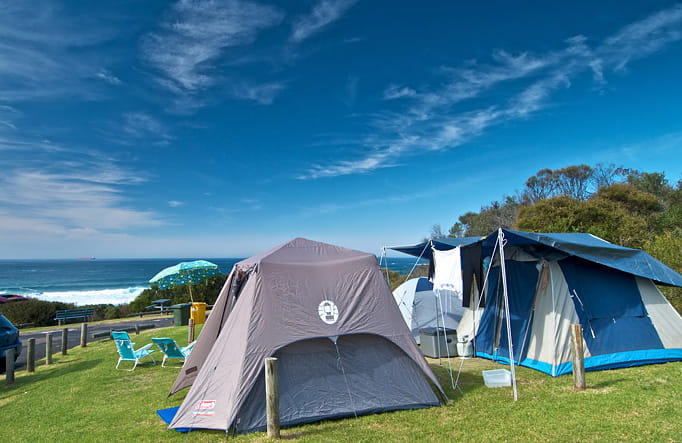 Tents in Frazer campground, Munmorah State Conservation Area. Photo: John Spencer/OEH