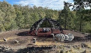Scrub Turkey Nest Sculptures at Wagun Picnic Area in Deriah Aboriginal Area near Narrabri. Credit: DCCEEW &copy; DCCEEW.