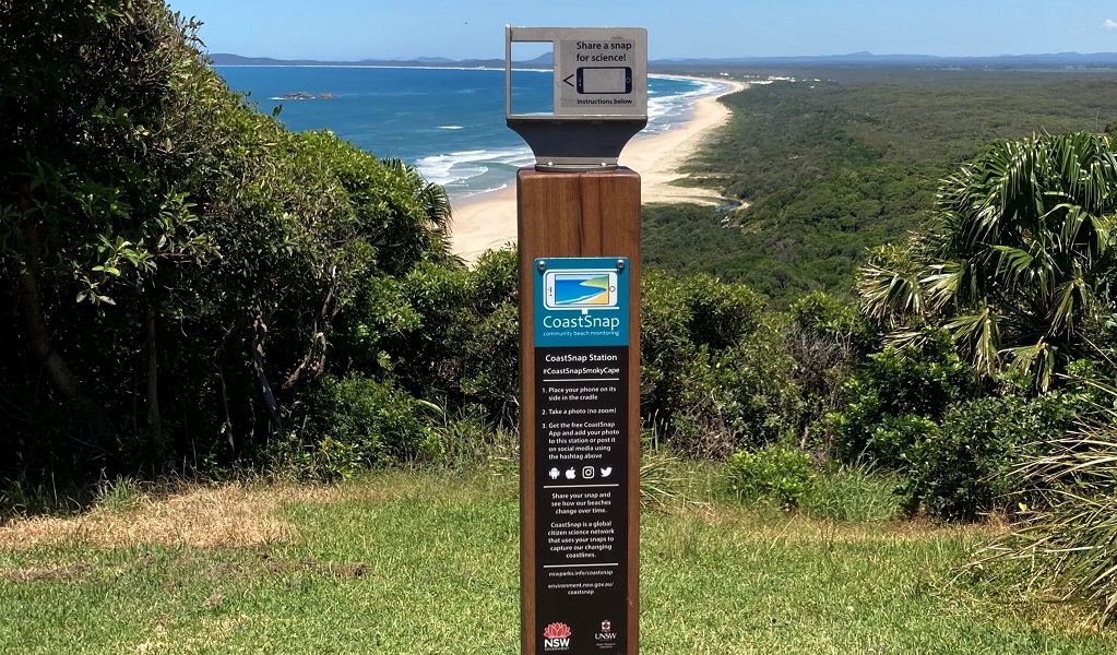 CoastSnap station, Smoky Cape Lighthouse, Hat Head National Park. Photo: Kyles Woodbury &copy; NPWS