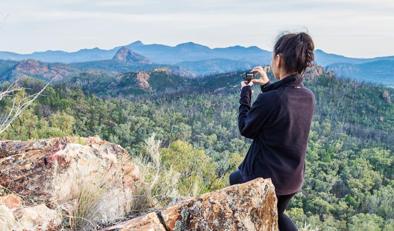 Macha Tor lookout, Warrumbungle National Park. Photo: Simone Cottrell/OEH.