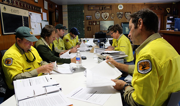 Field officers meeting for regional pest management. Photo: L Seed