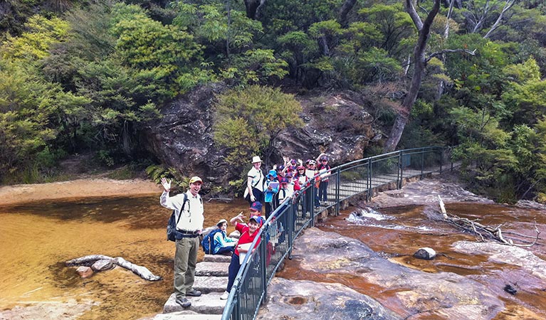 Bush trackers on Charles Darwin walk, Blue Mountains National Park. Photo: OEH