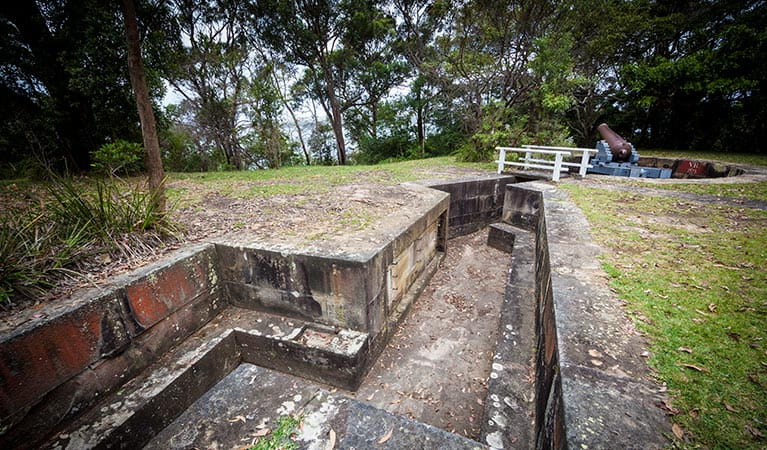 Military relics at Bradleys Head, Sydney Harbour National Park. Photo: David Finnegan