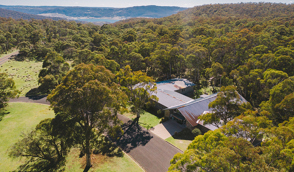 Aerial view of the Kosciuszko Education Centre in Kosciuszko National Park. Photo: Remy Brand &copy; DPE