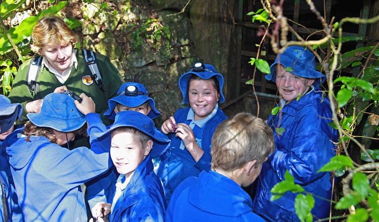 Students learn about the gold mining history of Copleand Tops State Conservation Area. Photo: Shani Milgate/OEH 