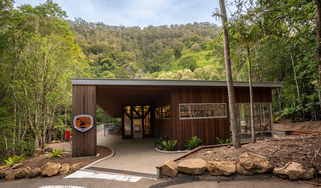 Outside view of Minnamurra Rainforest Centre, Budderoo National Park. Photo: John Spencer/DCCEEW &copy; DPE