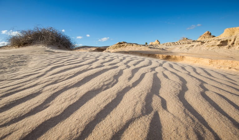 Dramatic formations of sand and silt deposited over tens of thousands of years in Mungo National Park. Photo: Vision House Photography/OEH