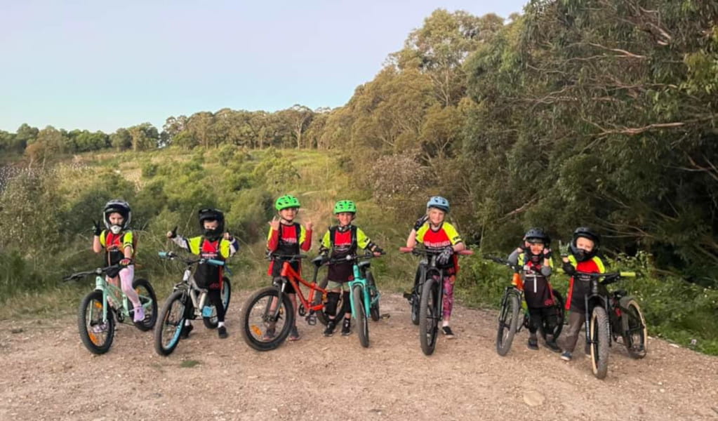 Group of children on bike tour. Photo &copy; Bike and Fitness.