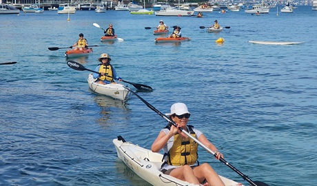 A group of people on a kayaking tour. Photo &copy; Manly Kayak Centre