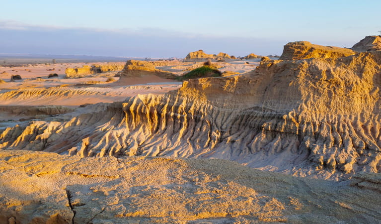  Eroded sand and clay formations of the Walls of China in Mungo National Park. Photo &copy; Desert Sky Tours