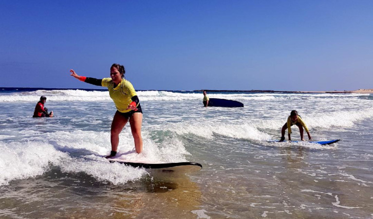 Surfing in Munmorah State Conservation Area. Photo &copy; Norah Beach Surf Coaching