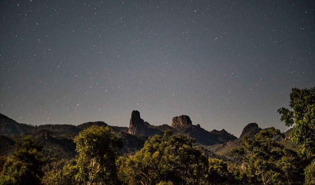 A view of the starry night sky in Warrumbungle National Park. Photo &copy; Rob Mulally