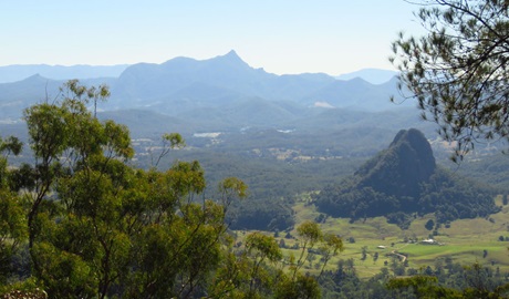 Landscape view of Wollumbin on Gidjuum Gulganyi Walk. Photo: Windy Bithell &copy; Vision Walks Eco Tours
