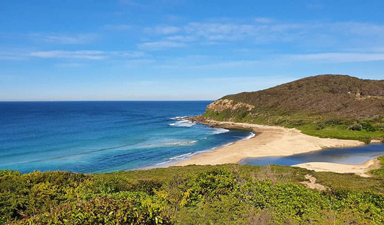 The view of the beach from Yuelarbah walking track in Glenrock State Conservation Area. Photo: Sharon Mackay &copy; Women Embrace Adventure
