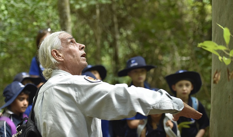 An Aboriginal ranger leading a tour. Photo: Adam Hollingsworth &copy;DPIE