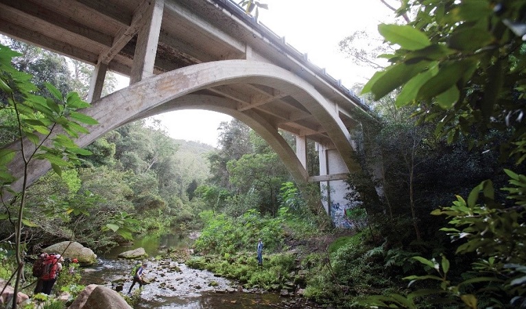 The Galston Gorge Creek bed and bridge in the Berowra Valley National Park. Photo: Nick Cubbin.