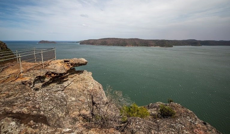 A lookout on the Patonga to Wondabyne walking track with views over the water. Photo: John Spencer.