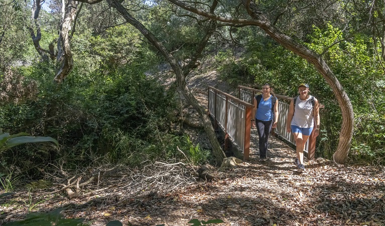 Walkers on Tomaree Coastal walk near Boat Harbour, Tomaree National Park. Photo: John Spencer &copy; DPE