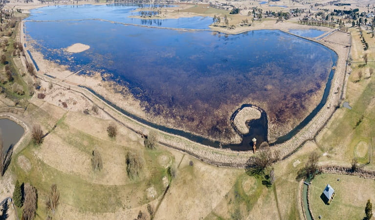 Aerial shot of Mother of Ducks Lagoon. Photo: Sarah © LightCatcher Images 