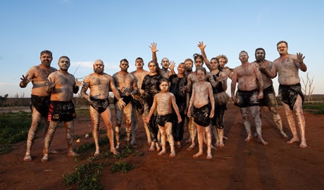 Traditional Aboriginal dance group performing at Mutawintji cultural festival. Photo: Otis Filley/DCCEEW &copy; DCCEEW