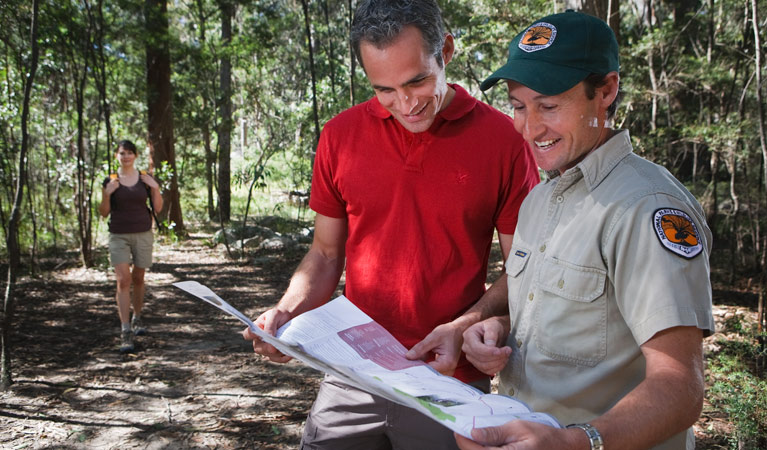 Talking to a ranger. Photo: Paul Foley